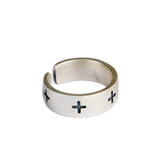 Retro S925 Sterling Silver Cross Ring