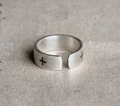 Retro S925 Sterling Silver Cross Ring