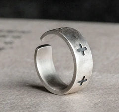 Retro S925 Sterling Silver Cross Ring