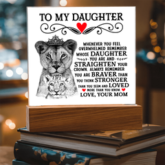 To My Daughter Lion Crown – Acrylic Square