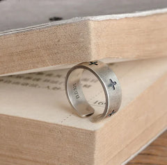 Retro S925 Sterling Silver Cross Ring